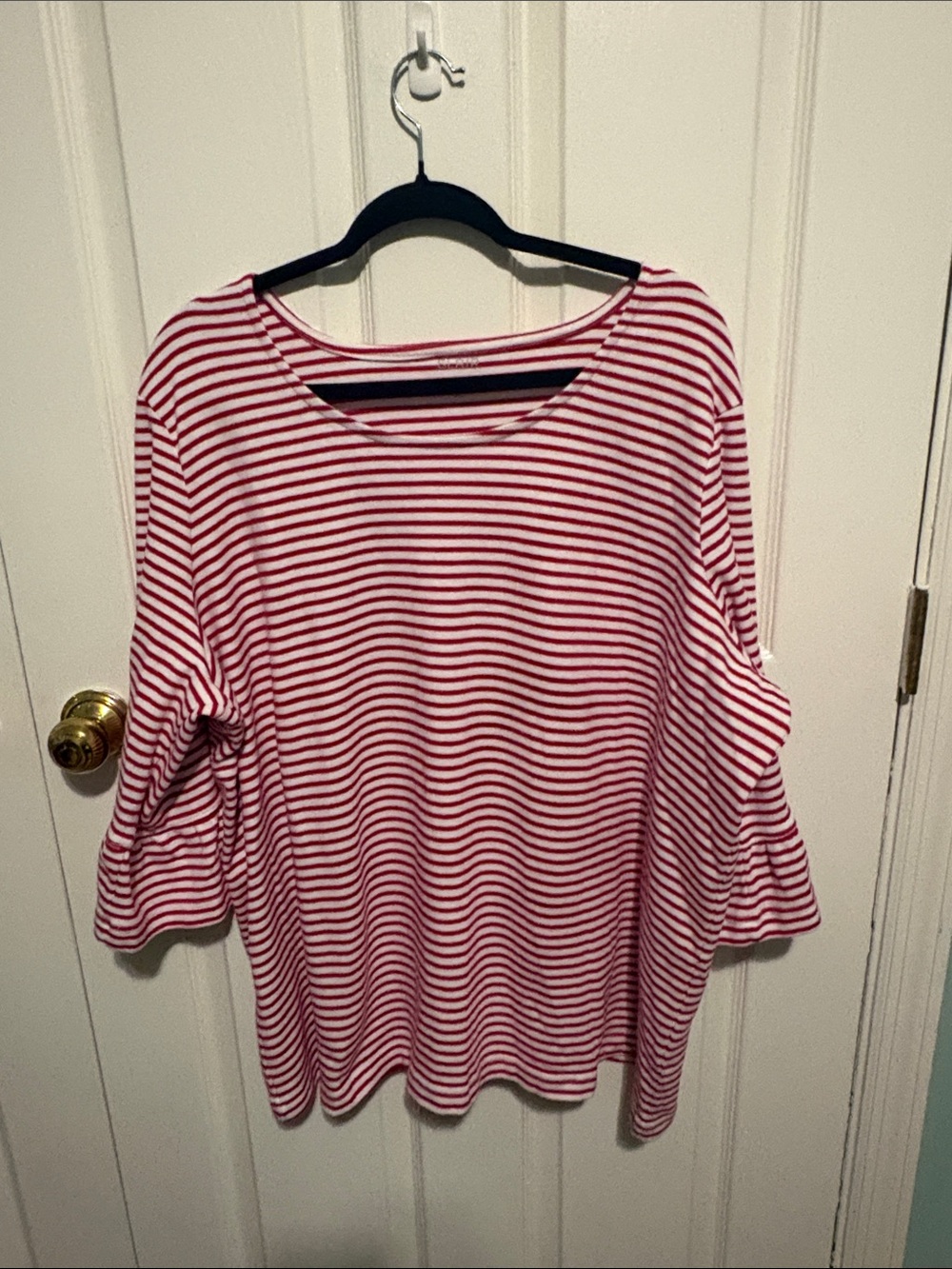 Blair Red and White Striped Scoop Neck Tunic